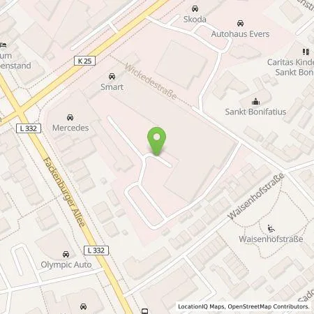 Standortübersicht der Tankstelle Mercedes- Benz AG - Niederlassung Hamburg und Lübeck in 23554 Lübeck