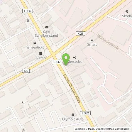 Standortübersicht der Tankstelle Mercedes- Benz AG - Niederlassung Hamburg und Lübeck in 23554 Lübeck