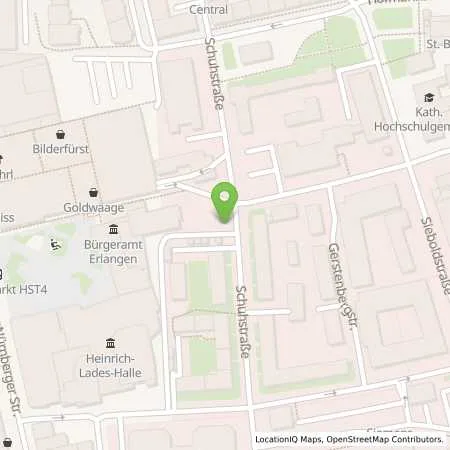 Standortübersicht der Tankstelle Erlanger Stadtwerke AG in 91052 Erlangen