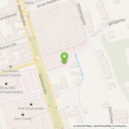 Standortübersicht der Tankstelle Energieversorgung Gera GmbH in 07545 Gera