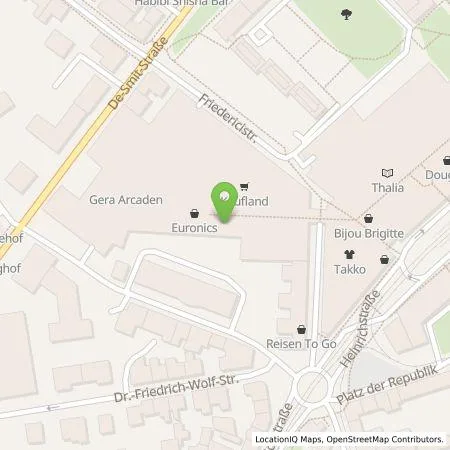 Standortübersicht der Tankstelle Energieversorgung Gera GmbH in 07545 Gera