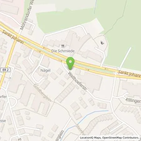 Standortübersicht der Tankstelle Erlanger Stadtwerke AG in 91056 Erlangen