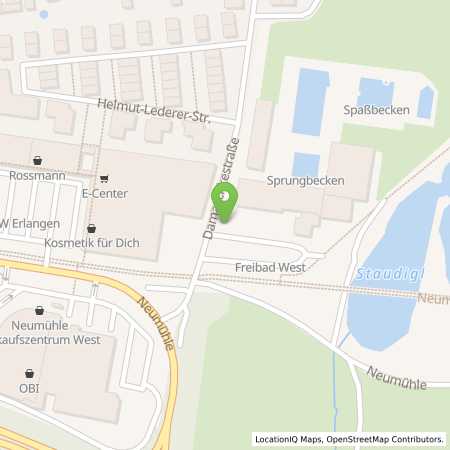 Standortübersicht der Strom (Elektro) Tankstelle: Erlanger Stadtwerke AG in 91056, Erlangen
