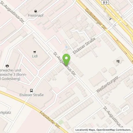 Standortübersicht der Tankstelle Energie- und Wasserversorgung Bonn/Rhein-Sieg GmbH in 53175 Bonn