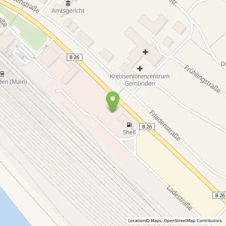 Standortübersicht der Tankstelle Shell Deutschland GmbH in 97737 Gemuenden A.Main