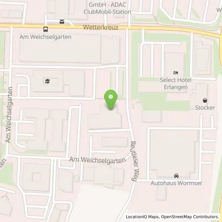 Standortübersicht der Tankstelle Autohaus Wormser GmbH in 91058 Erlangen