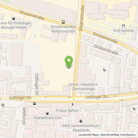 Standortübersicht der Tankstelle SWU Energie GmbH in 89077 Ulm