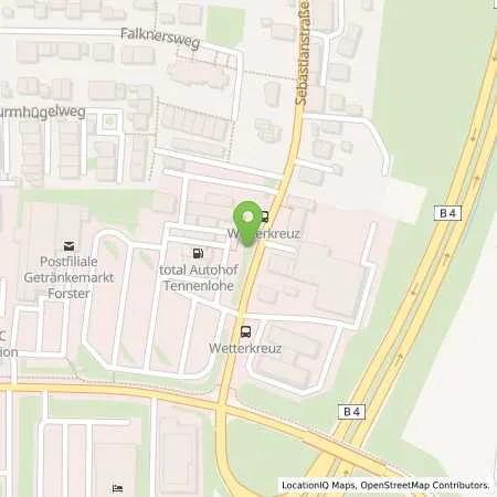 Standortübersicht der Tankstelle TOTAL Deutschland GmbH in 91058 Erlangen