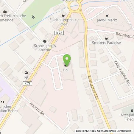 Standortübersicht der Tankstelle Lidl Dienstleistung GmbH & Co. KG in 36179 Bebra