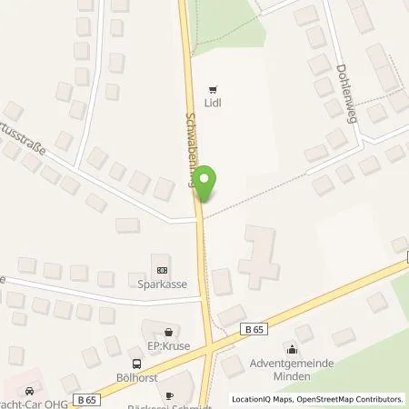 Standortübersicht der Tankstelle Lidl Dienstleistung GmbH & Co. KG in 32429 Minden