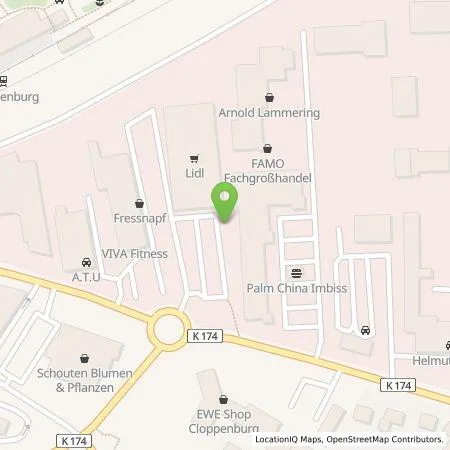 Standortübersicht der Tankstelle Lidl Dienstleistung GmbH & Co. KG in 49661 Cloppenburg