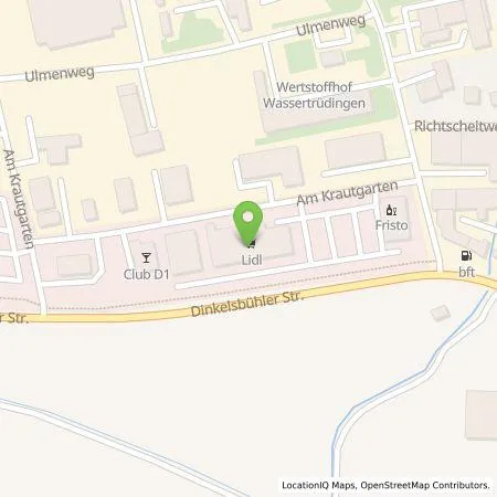 Standortübersicht der Tankstelle Lidl Dienstleistung GmbH & Co. KG in 91717 Wassertrüdingen