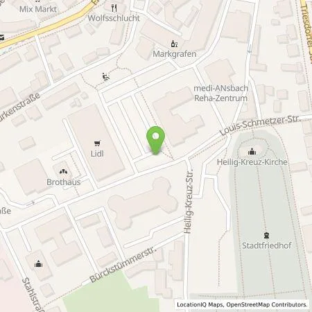 Standortübersicht der Tankstelle Lidl Dienstleistung GmbH & Co. KG in 91522 Ansbach