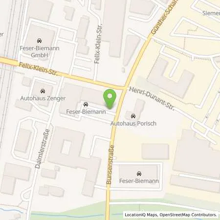 Standortübersicht der Tankstelle Feser-Biemann Erlangen GmbH in 91058 Erlangen