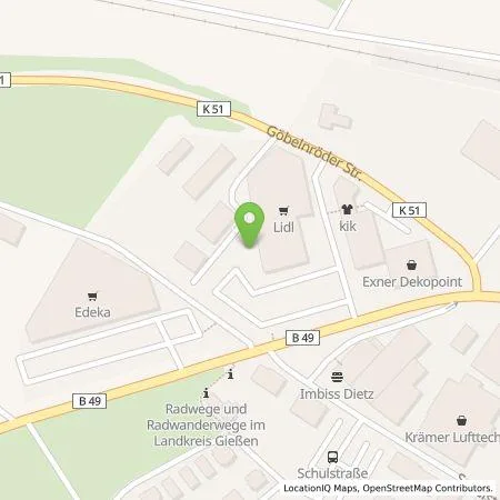 Standortübersicht der Tankstelle Lidl Dienstleistung GmbH & Co. KG in 35305 Grünberg