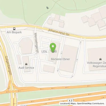 Standortübersicht der Tankstelle Lidl Dienstleistung GmbH & Co. KG in 93053 Regensburg