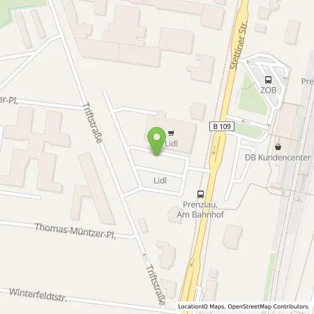 Standortübersicht der Tankstelle Lidl Dienstleistung GmbH & Co. KG in 17291 Prenzlau