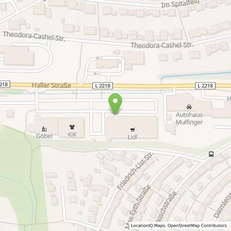 Standortübersicht der Tankstelle Lidl Dienstleistung GmbH & Co. KG in 74564 Crailsheim