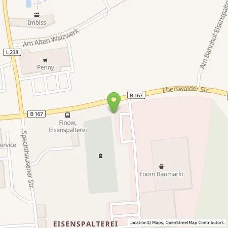 Standortübersicht der Tankstelle E.ON Drive Infrastructure GmbH in 16227 Eberswalde