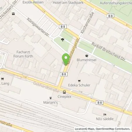 Standortübersicht der Tankstelle APCOA PARKING Deutschland GmbH in 90762 Fürth