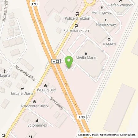 Standortübersicht der Tankstelle E.ON Drive Infrastructure GmbH in 92637 Weiden