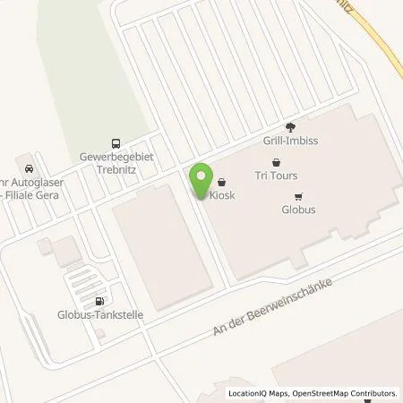 Standortübersicht der Tankstelle amperio GmbH in 07554 Gera (Trebnitz)