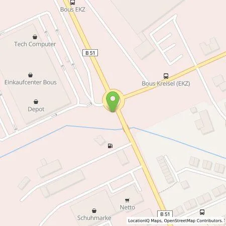 Standortübersicht der Tankstelle Gas- und Wasserwerke Bous-Schwalbach GmbH in 66359 Bous