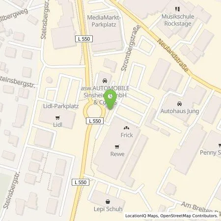 Standortübersicht der Tankstelle Pfalzwerke AG in 74889 Sinsheim