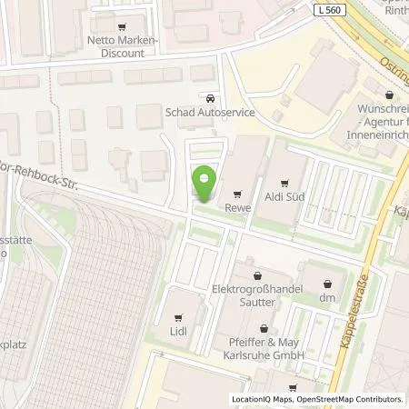 Standortübersicht der Tankstelle Pfalzwerke AG in 76131 Karlsruhe