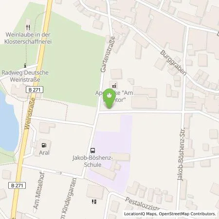 Standortübersicht der Tankstelle Pfalzwerke AG in 67278 Bockenheim an der Weinstraße