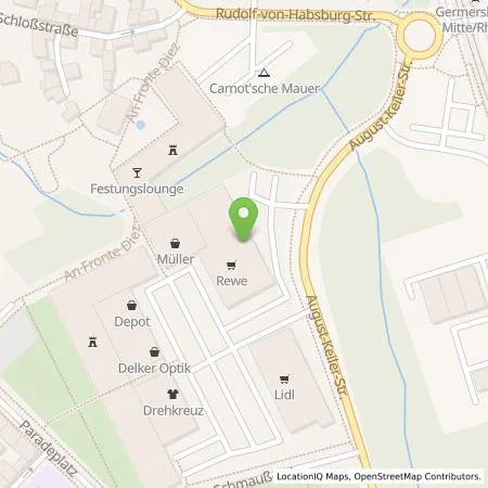 Standortübersicht der Tankstelle Pfalzwerke AG in 76726 Germersheim