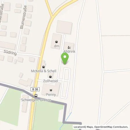 Standortübersicht der Tankstelle Pfalzwerke AG in 76889 Schweigen-Rechtenbach