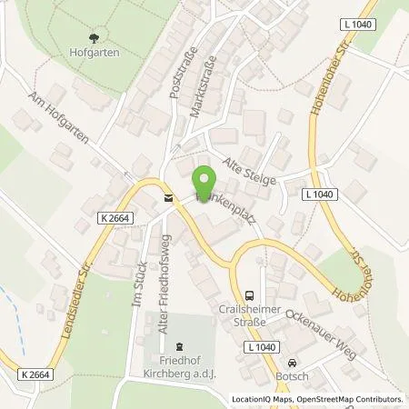 Standortübersicht der Tankstelle EnBW Ostwürttemberg DonauRies AG in 74592 Kirchberg an der Jagst