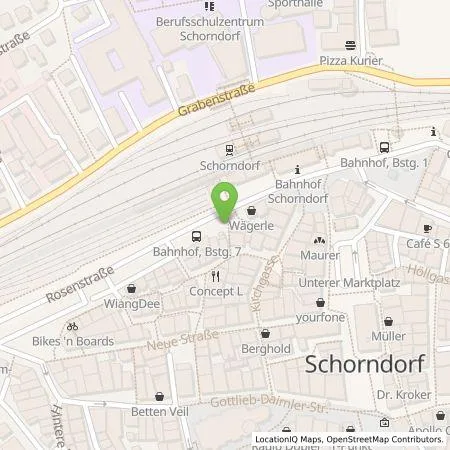 Standortübersicht der Tankstelle EnBW Ostwürttemberg DonauRies AG in 73614 Schorndorf