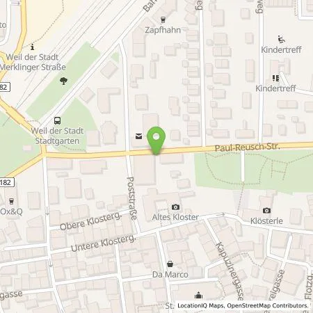 Standortübersicht der Tankstelle Vereinigte Volksbanken eG in 71263 Weil der Stadt