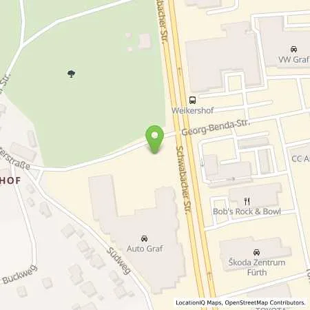 Standortübersicht der Tankstelle Mercedes- Benz AG - Niederlassung Nürnberg in 90763 Fürth