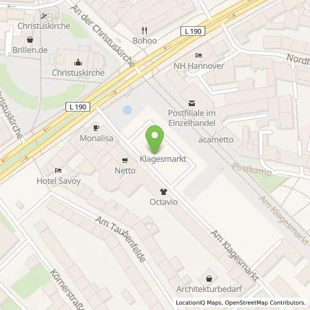 Standortübersicht der Tankstelle enercity AG in 30159 Hannover