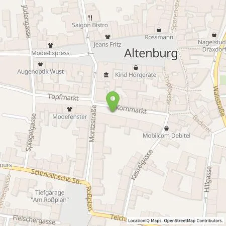 Standortübersicht der Tankstelle Stadtwerke Altenburg GmbH in 04600 Altenburg