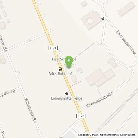 Standortübersicht der Tankstelle Barnimer Energiebeteiligungsgesellschaft mbH (BEBG) in 16230 Britz