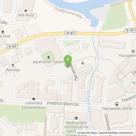 Standortübersicht der Tankstelle Barnimer Energiebeteiligungsgesellschaft mbH (BEBG) in 16225 Eberswalde