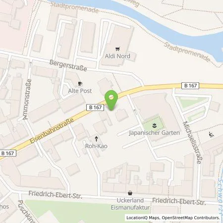 Standortübersicht der Tankstelle Barnimer Energiebeteiligungsgesellschaft mbH (BEBG) in 16225 Eberswalde