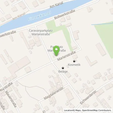 Standortübersicht der Tankstelle Barnimer Energiebeteiligungsgesellschaft mbH (BEBG) in 16255 Eberswalde