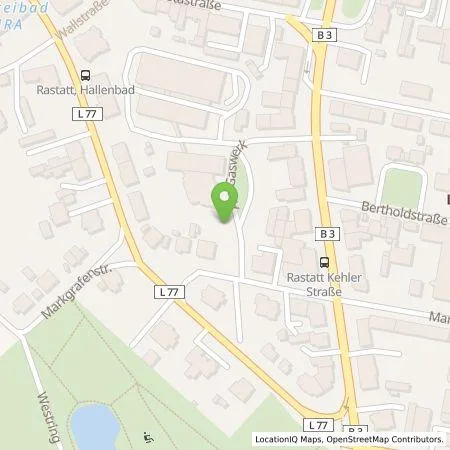 Standortübersicht der Tankstelle Stadtwerke Rastatt Service GmbH in 76437 Rastatt