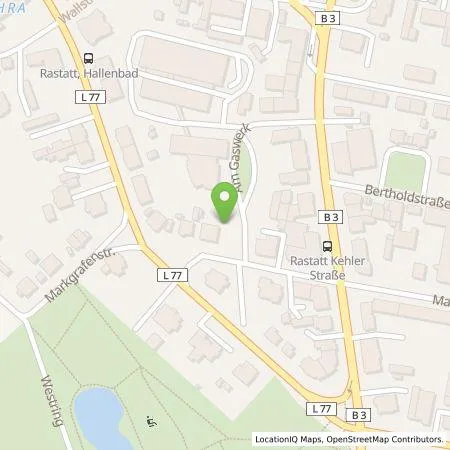 Standortübersicht der Tankstelle Stadtwerke Rastatt Service GmbH in 76437 Rastatt