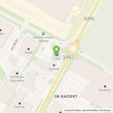 Standortübersicht der Tankstelle Stadtwerke Rastatt Service GmbH in 76437 Rastatt