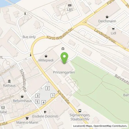 Standortübersicht der Tankstelle Stadtwerke Sigmaringen GmbH in 72488 Sigmaringen