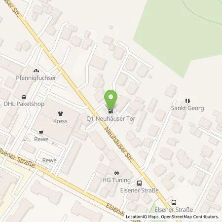 Standortübersicht der Tankstelle Q1 Energie AG in 33102 Paderborn