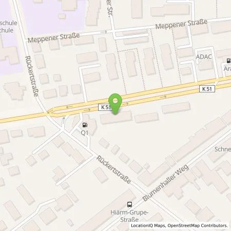 Standortübersicht der Tankstelle Q1 Energie AG in 49078 Osnabrück