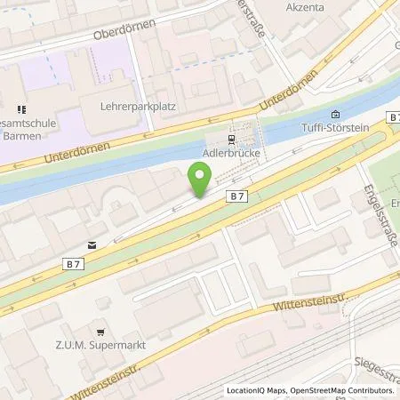 Standortübersicht der Tankstelle WSW Energie & Wasser AG in 42283 Wuppertal