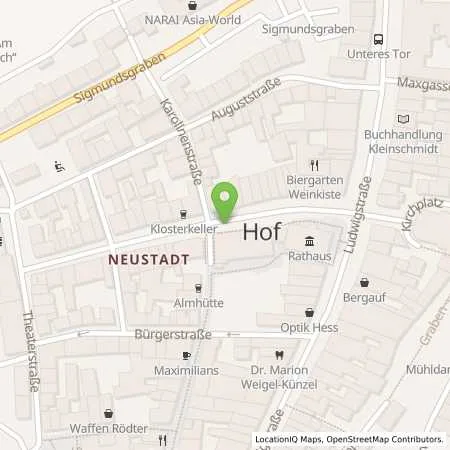 Standortübersicht der Tankstelle HEW HofEnergie+Wasser GmbH in 95028 Hof